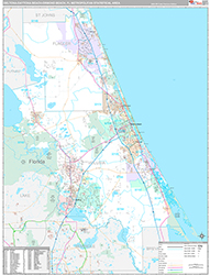 Deltona-Daytona Beach-Ormond Beach Metro Area Wall Map Premium Style 2026